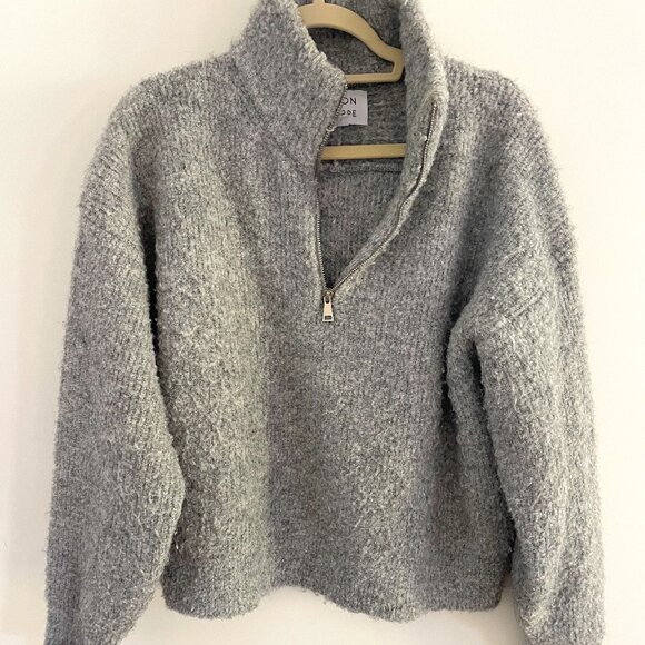 Le Bon Shoppe Sweaters - Le Bon Shoppe Quarter Zip Fuzzy Sweater